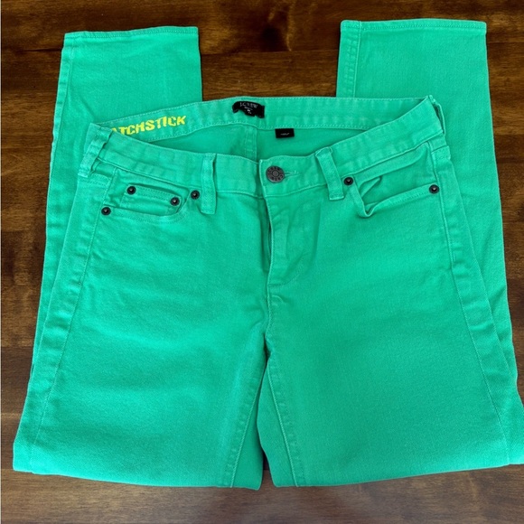 J.Crew Green Matchstick Jeans – Size 28 - Picture 1 of 8
